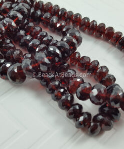 BEADIA Natural Garnet Stone Round Loose Semi Gemstone Beads for