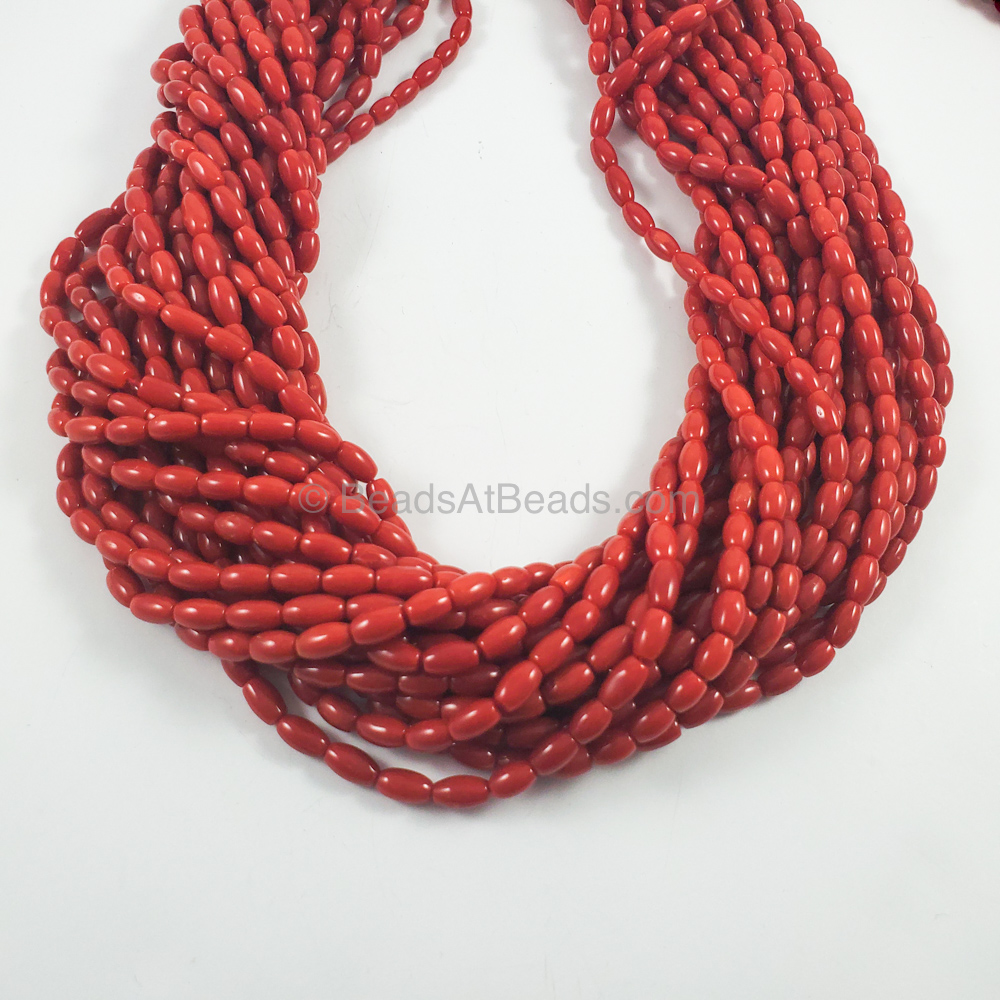 Italian Red Coral Drum Shape
